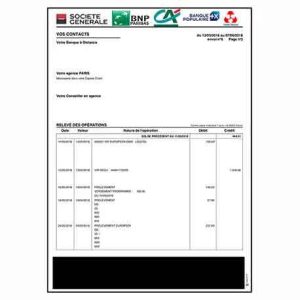 TRADUCTION RELEVÉS DE BANQUE